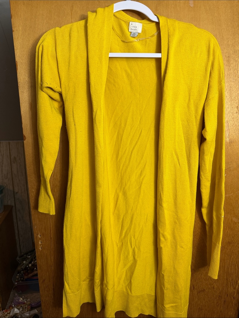 a new day Yellow Open-Front Longline Cardigan